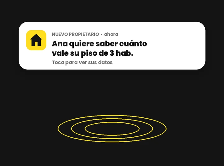 Notificación de nuevo propietario en el móvil